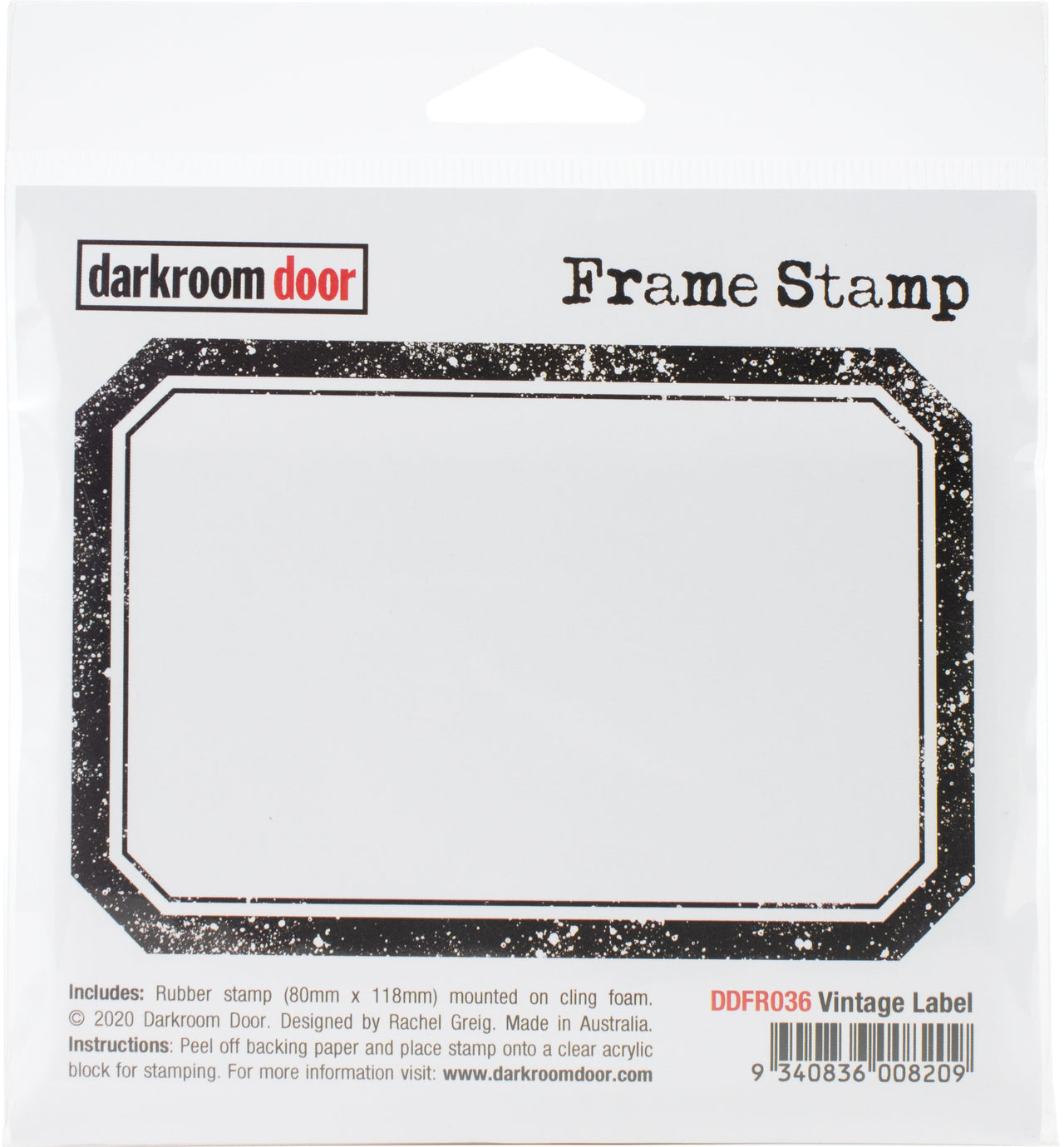 Darkroom Door Frame Cling Stamp 4.6"X3" - Vintage Label