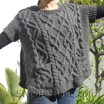 #146 Cable-y Goodness Poncho Sweater
