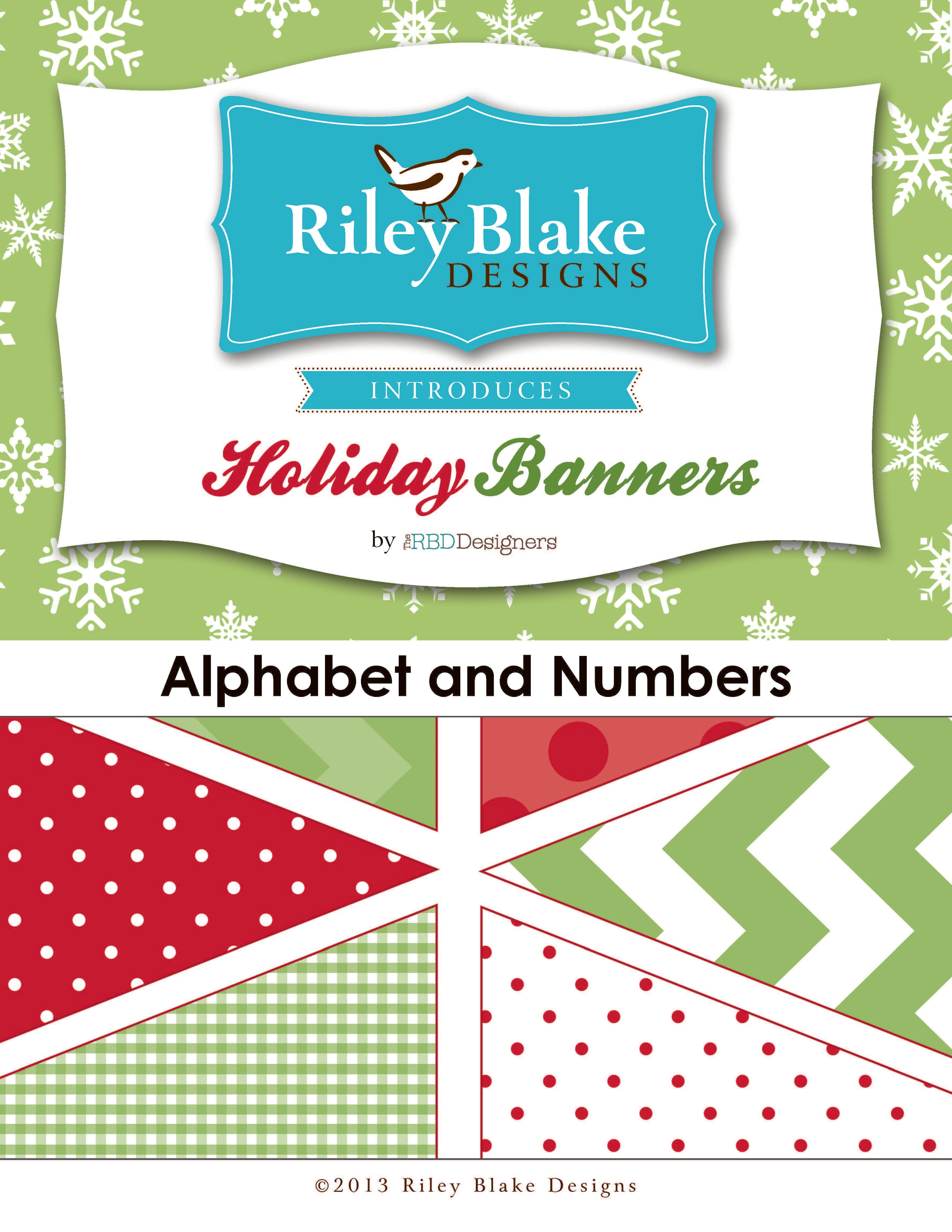 Riley Blake Holiday Banners - Alphabet And Numbers - Downloadable PDF
