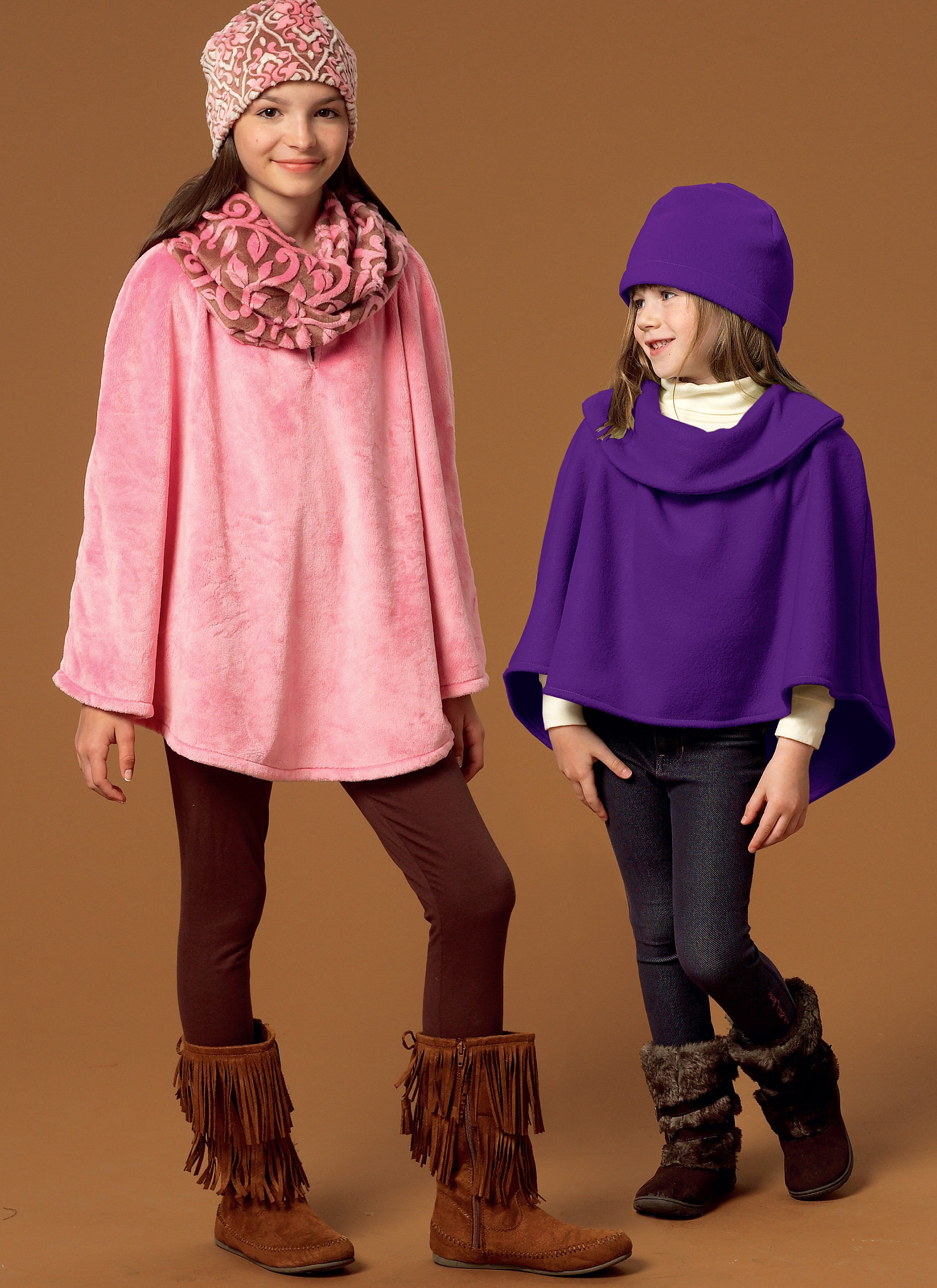 McCall's Children's/Girls' Ponchos, Hat and Scarf M7012 - Sewing Pattern