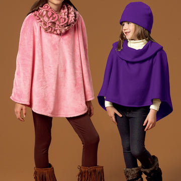 McCall's Children's/Girls' Ponchos, Hat and Scarf M7012 - Sewing Pattern