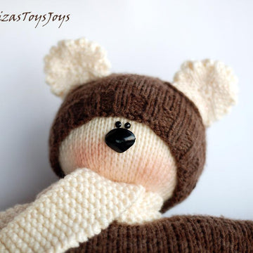 Waldorf knitted Bear doll for small babies