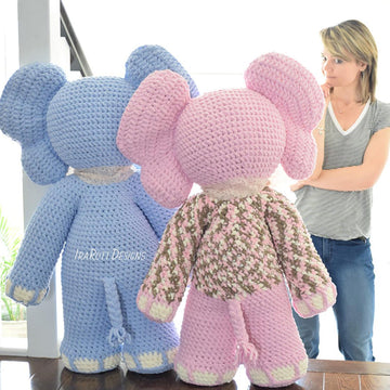 Josefina and Jeffery Big Amigurumi Elephants
