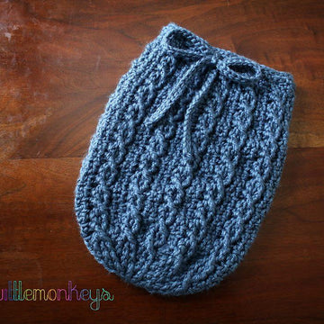 Cable Cross Baby Cocoon or Swaddle Sack