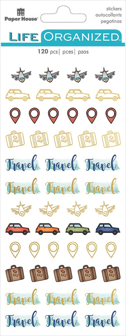 Paper House Life Organized Functional Stickers 2/Sht - Travel