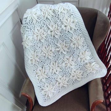 White Poinsettia Baby Afghan