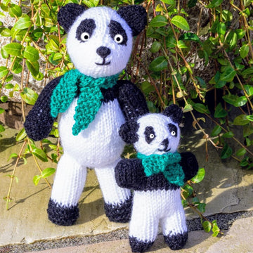 Panda head sweater, hat and toy