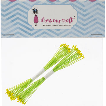 Dress My Craft Micro Mini Thread Pollen 2/Pkg - Yellow, 2 Bunches/20 Each, 1mm