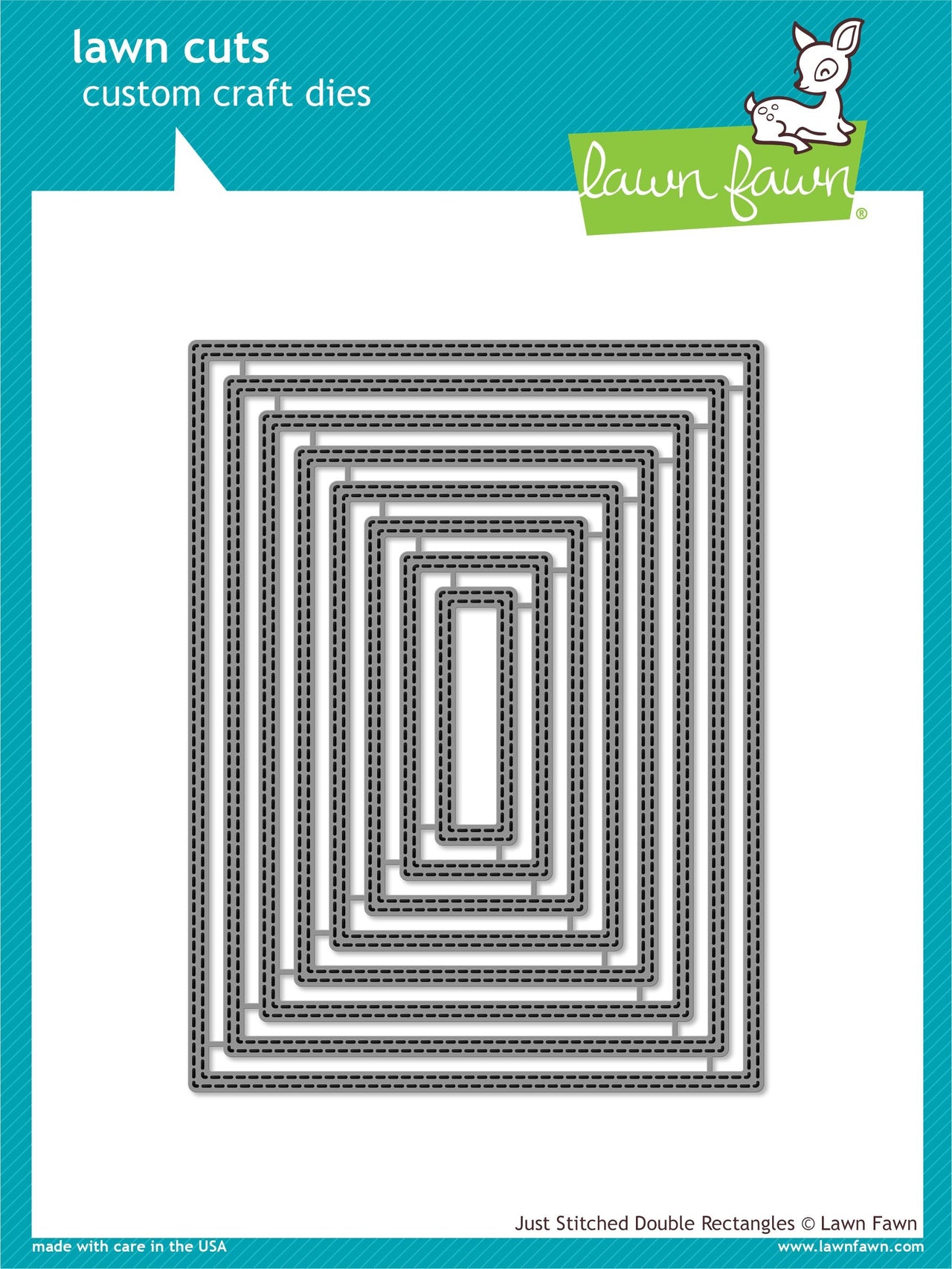 Lawn Fawn Lawn Cuts Custom Craft Die - Just Stiching Double Rectangles