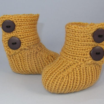 Baby All Rib Button Up Booties (Bootees)