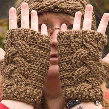 Cabled Headband & Mitts - Aran Version