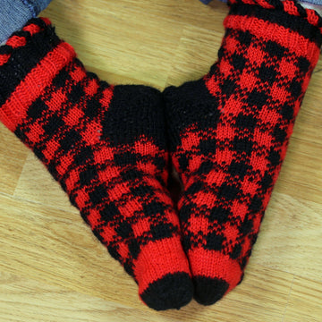 Happiness Plaid Socks