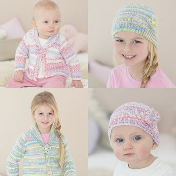Cardigans and Hat in Sirdar Snuggly Baby Crofter DK - 4675- Downloadable PDF