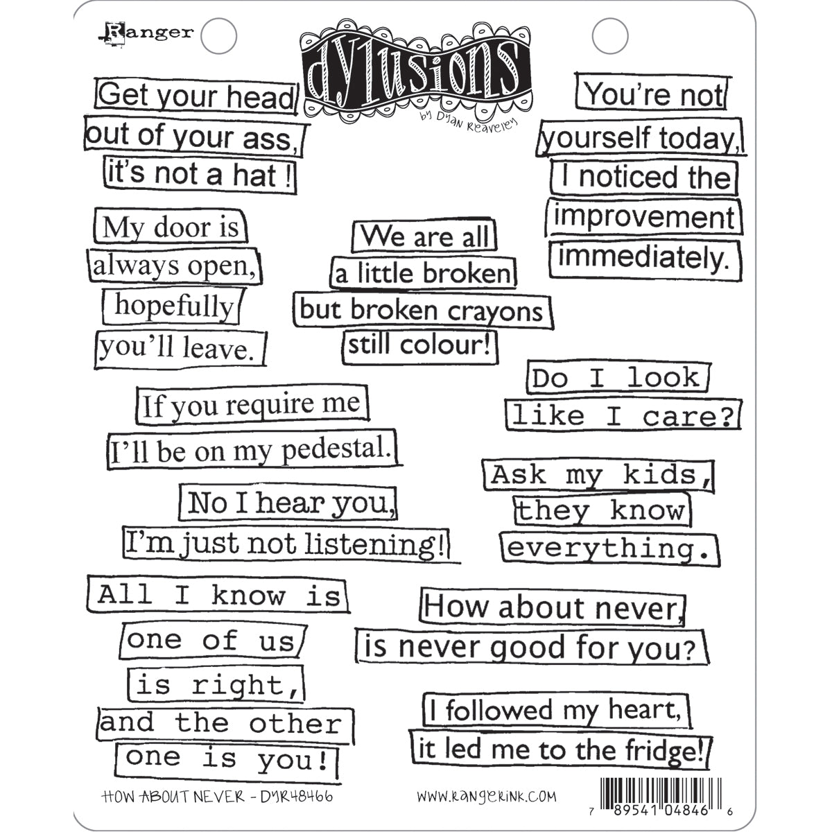 Ranger Dyan Reaveley's Dylusions Cling Stamp Collections 8.5"X7" - How About Never