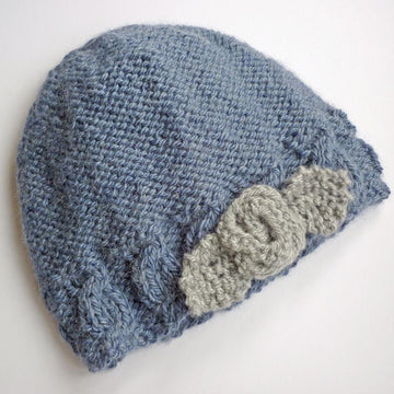 Sophia Cabled Hat with Flower