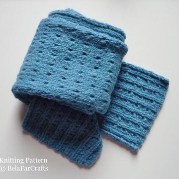 Blue Rib & Lace Scarf