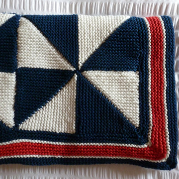 Nautical Pinwheel Patchwork Afghan Throw