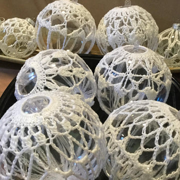 Large Lace Covered Ornaments