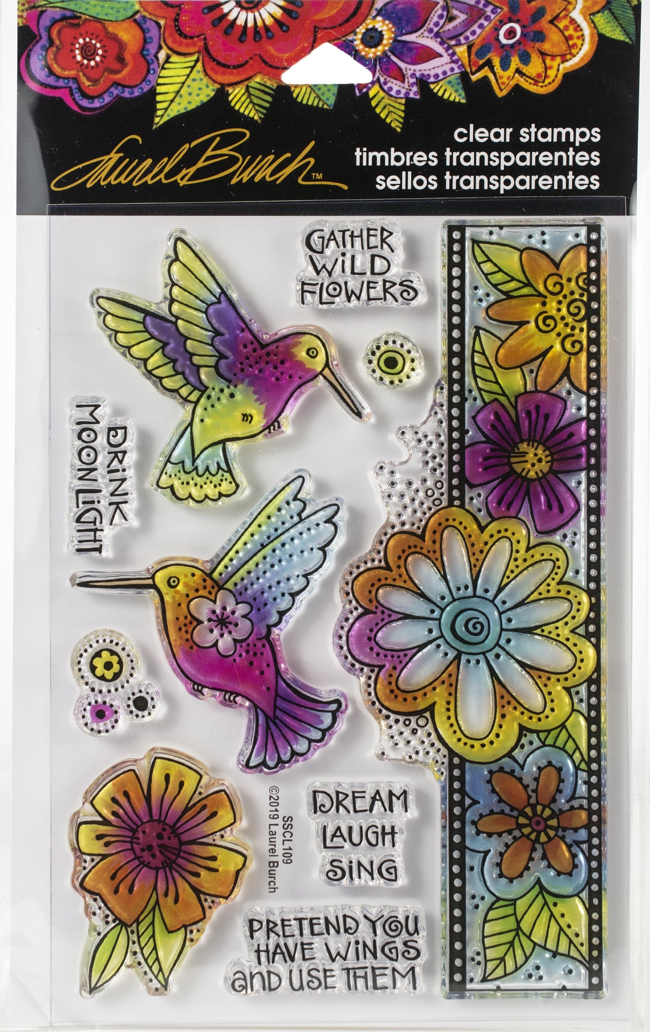 Stampendous Laurel Burch Clear Stamps - Hummingbird Wishes