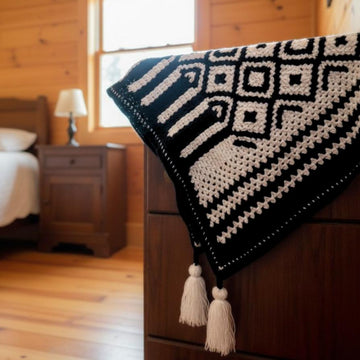 Black Boho Blanket