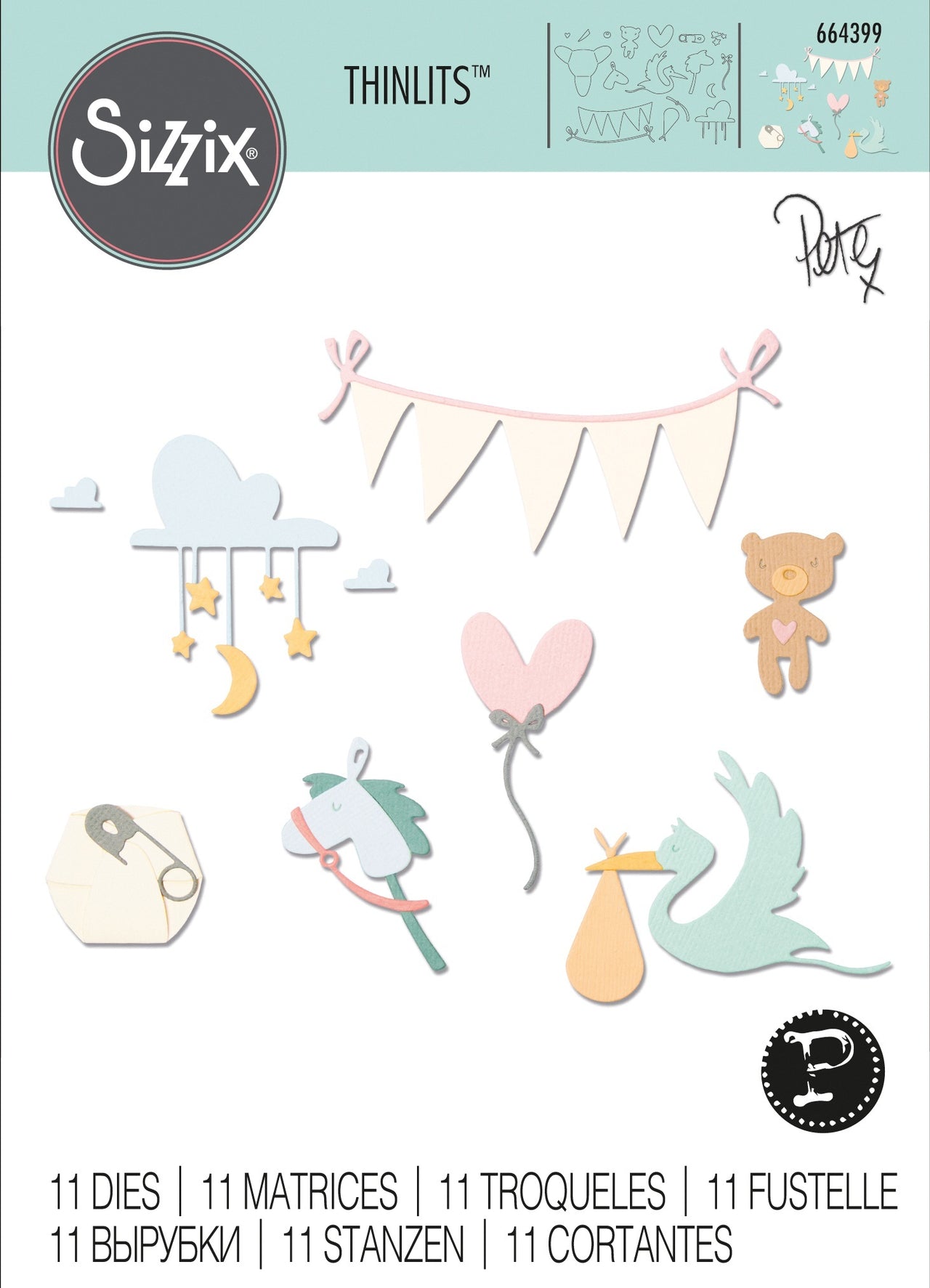 Sizzix Thinlits Dies By Pete Hughes 11/Pkg - Lullaby