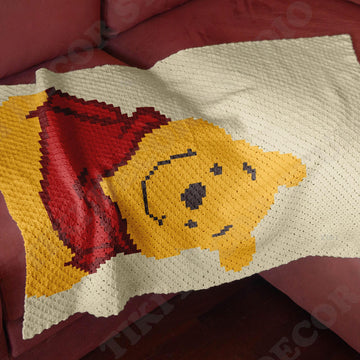 Winnie the Pooh Blanket Cartoon Bear Afghan Teddy and Friends Graphgan C2C Crochet Pattern