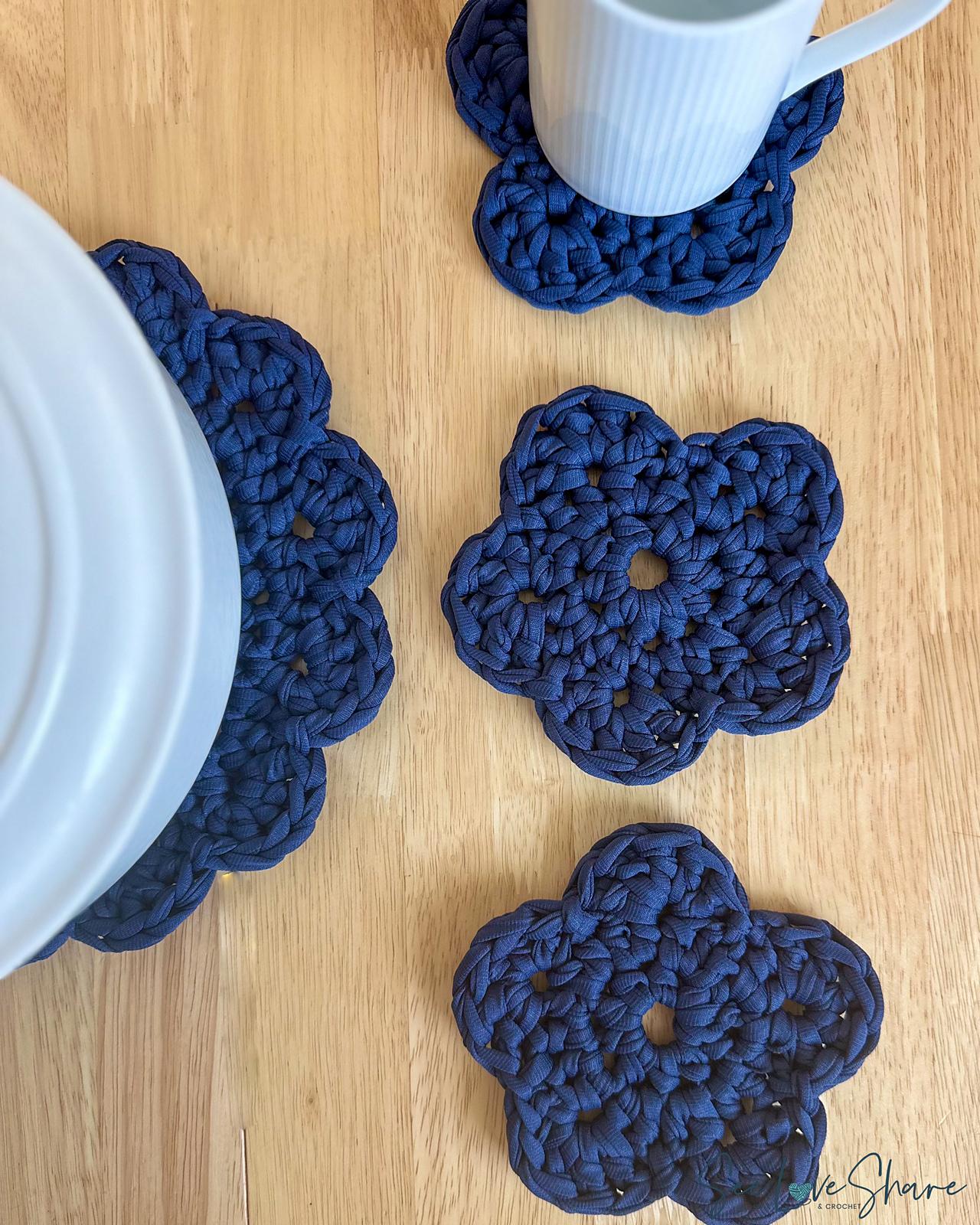 Flower Coaster & Trivet Set