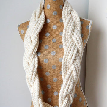 Crochet Braided Infinity Scarf