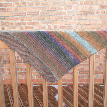 Drop, garter & lace triangular shawl