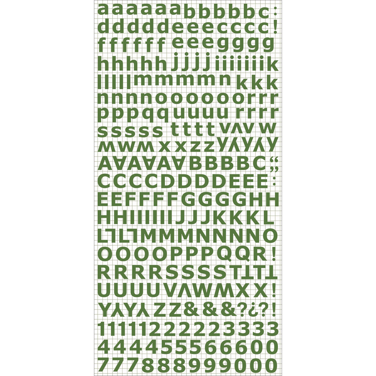 Kaisercraft Alphabet Stickers 6"X12" 5/Pkg - Green