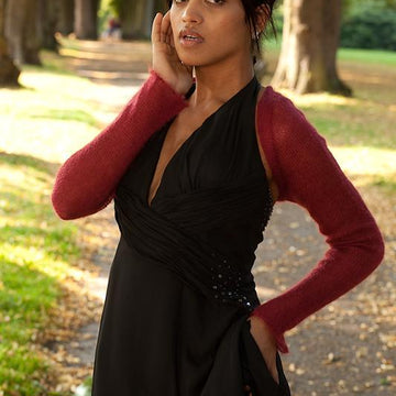 Shrug knitted with mohair