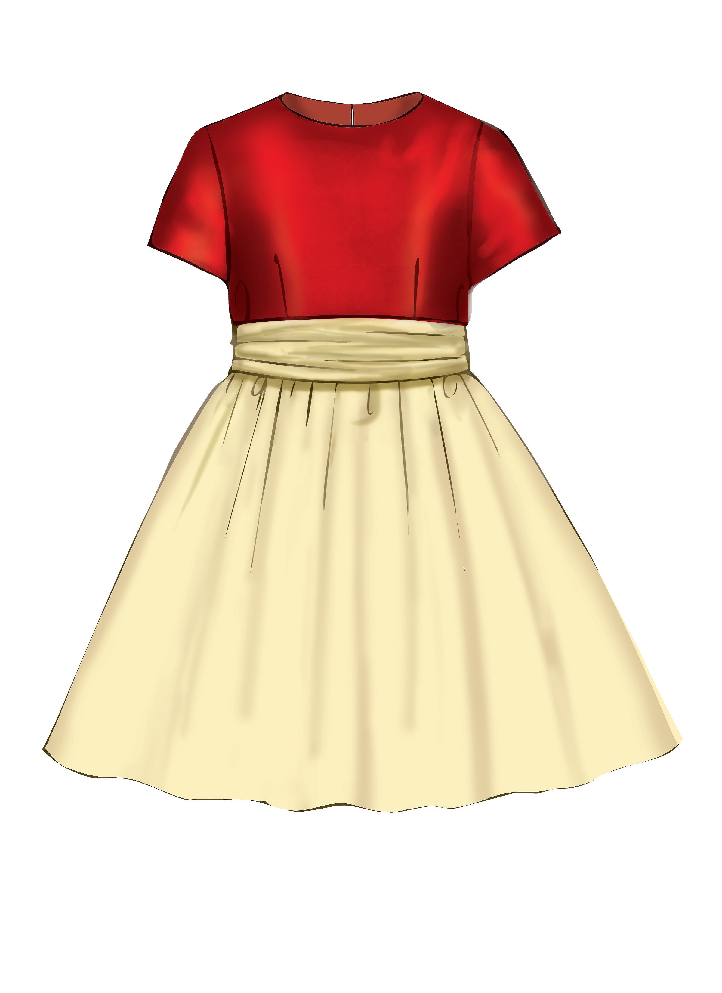 McCall's Childrens'/Girls' Gathered Dresses with Petticoat and Sash M7648 - Sewing Pattern