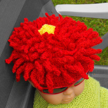 Baby Red Dahlia Beanie Hat