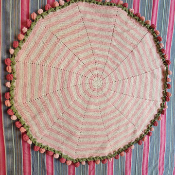 Crochet Rose Flower Bouquet Blanket Pattern PDF
