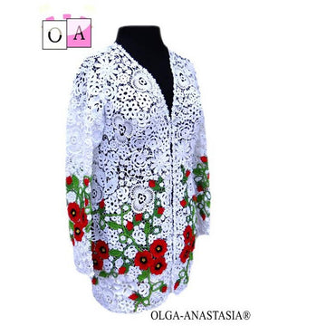 With poppies lace cardigan