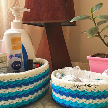 Oblique Basket- blue 12 cm