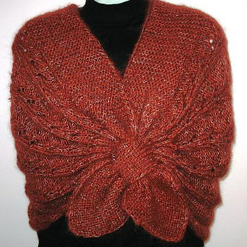 Elegant Brown Shawl Collar Shrug
