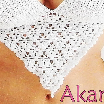 Heart shaped crochet top with tiny flowers _ C02