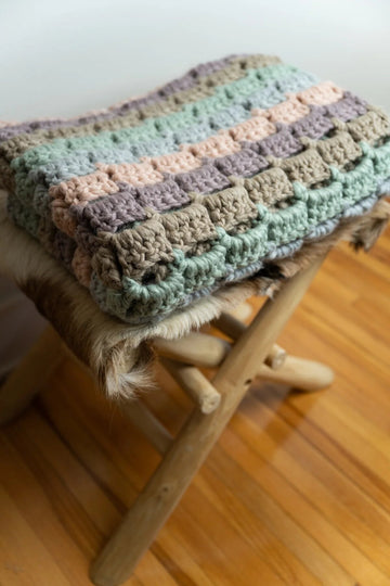 Barella Striped Blanket in Lion Brand Touch of Alpaca Thick & Quick - M22087 TATQ - Downloadable PDF