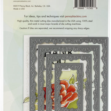 Penny Black Creative Dies - Swirly Stitches 4.2"X5.4"