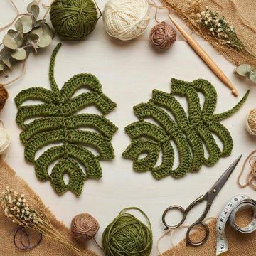 Crochet Leaf Coaster Pdf + Video Tutorials