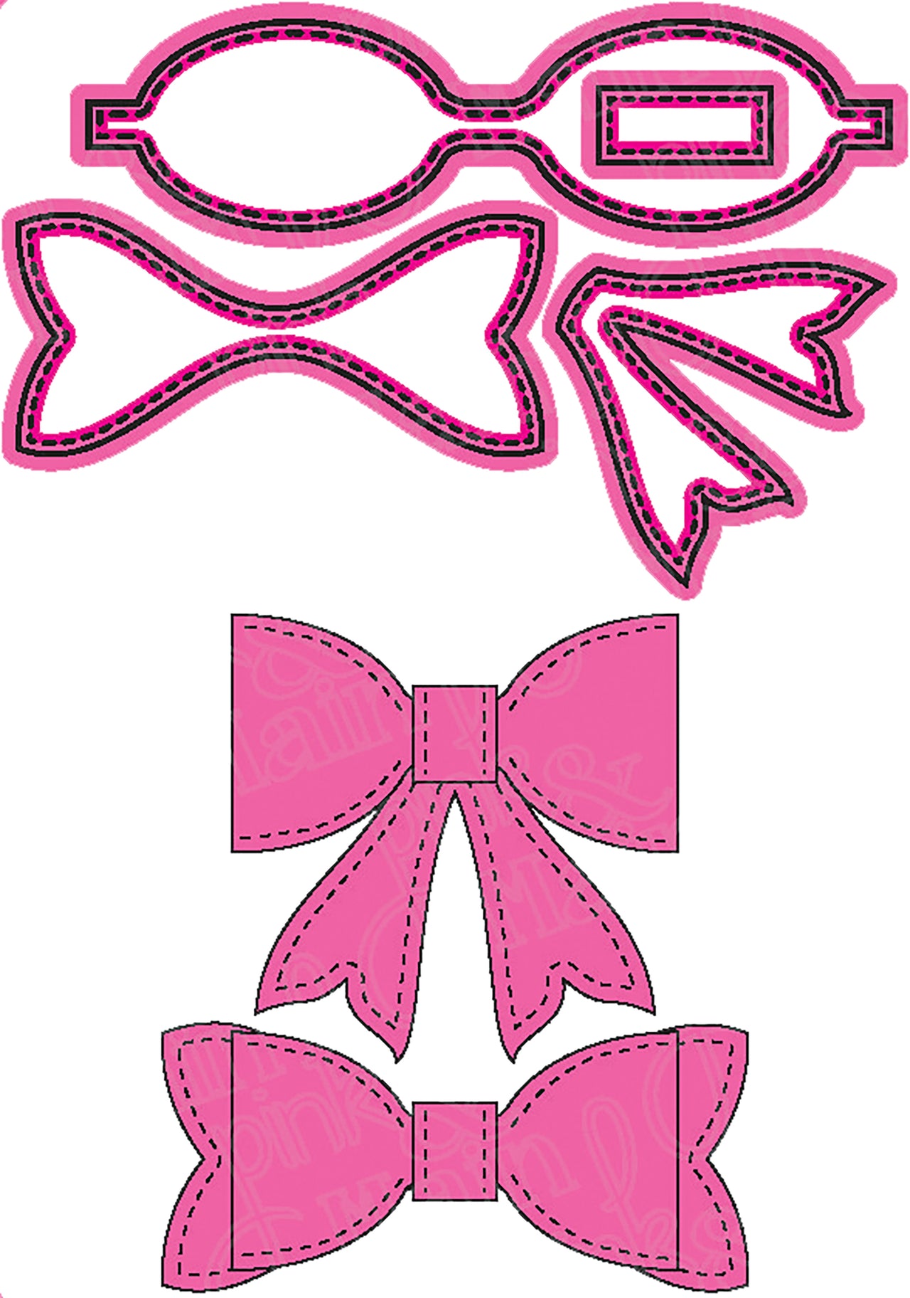 Pink & Main Dies - Small Bow