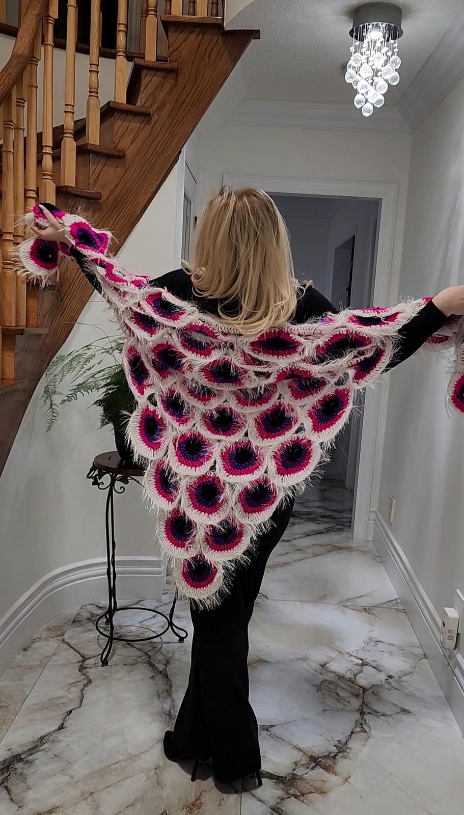 Pink Peacock Shawl