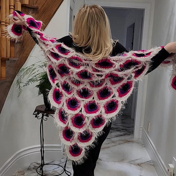Pink Peacock Shawl