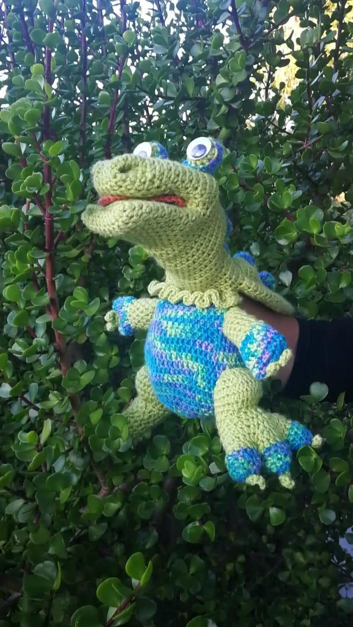 Dinosaur Crochet Hand Puppet