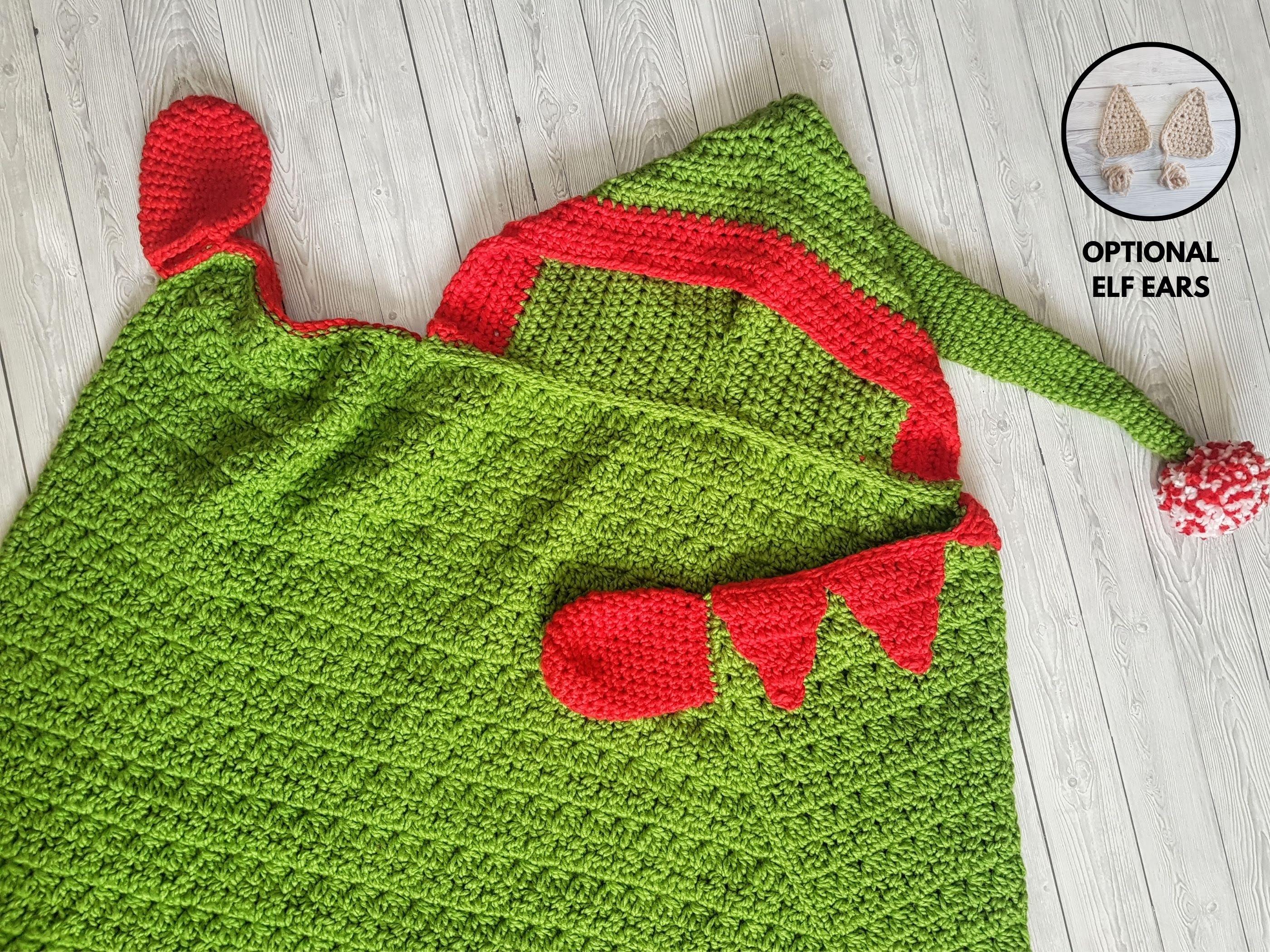 2in1 Hooded Christmas Elf Blanket