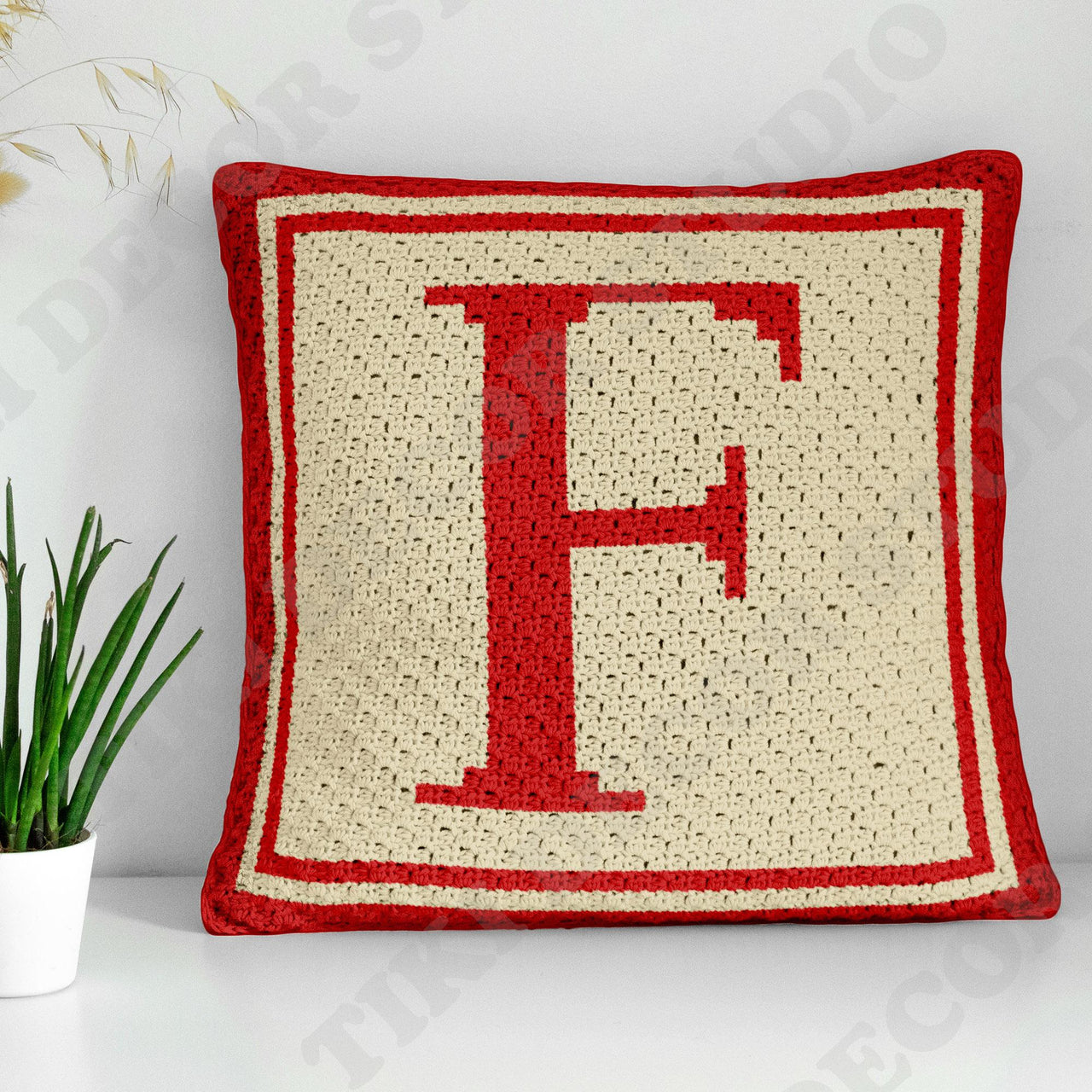 F Cat Name Pillow Cover CROCHET PATTERN