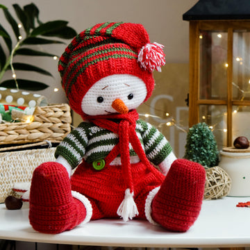 Crochet Snowman Outfit for large toys