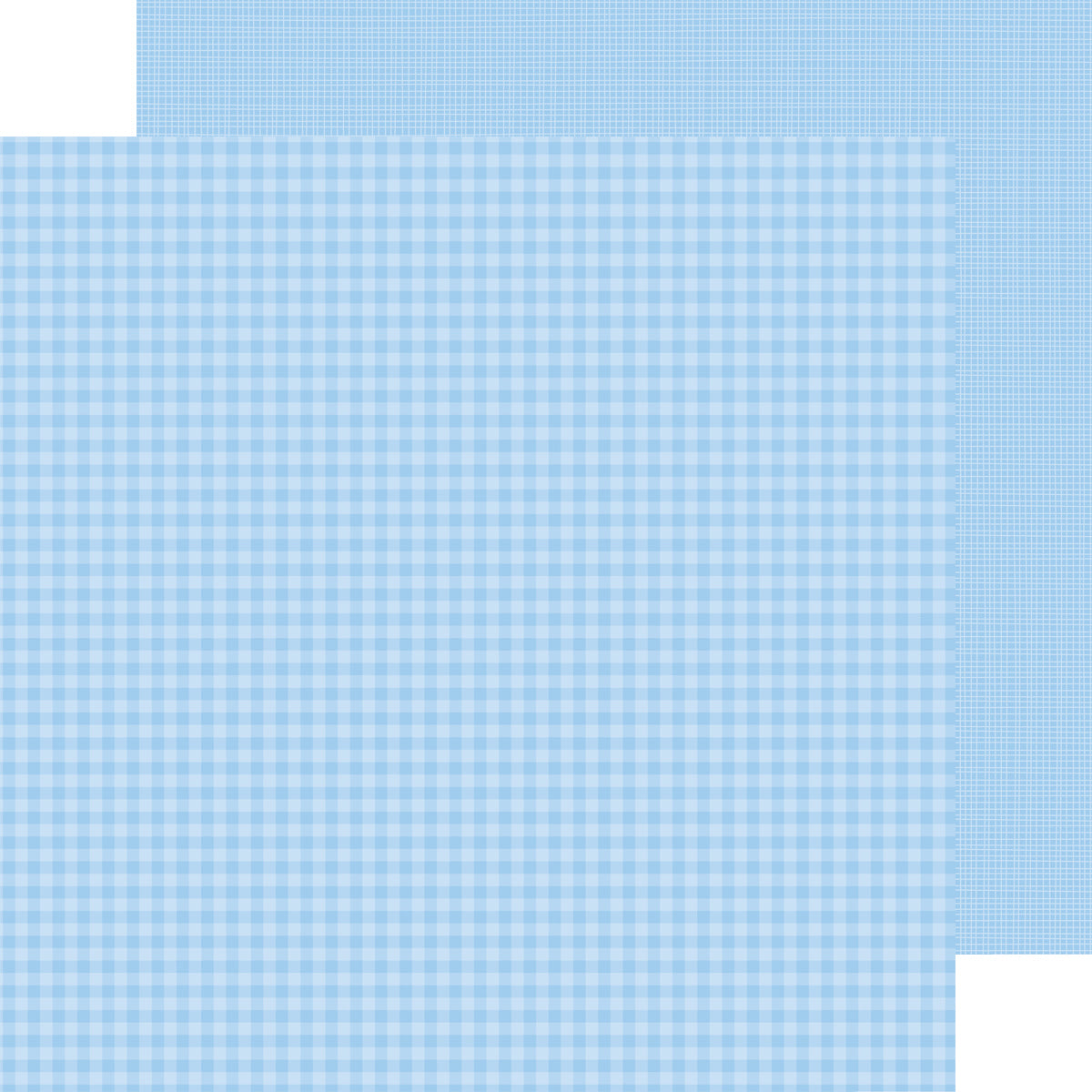 Doodlebug Petite Prints Gingham/Linen Cardstock 12"X12" 25/Pkg - Bubble Blue