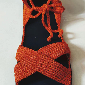 Crochet Criss cross slipper